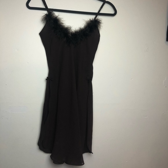 La SENZA Other - Marabou Feather Trimmed Slip Dress